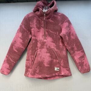 The North Face Half Zip Pullover Hoodie Women's XS Pink Camo Campshire Fleece